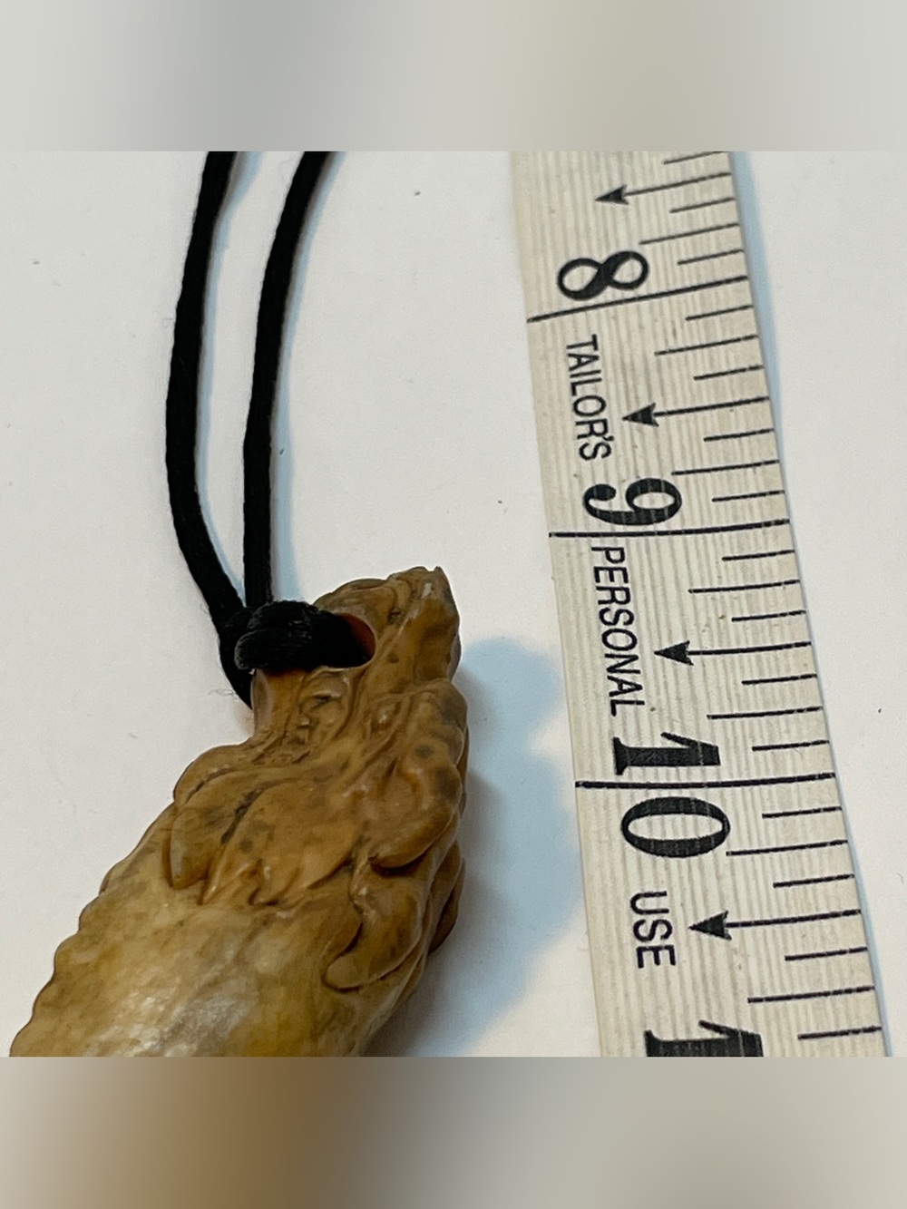 Resin Tooth With dragon head pendant Black Cord Necklace - Picture 4 of 8